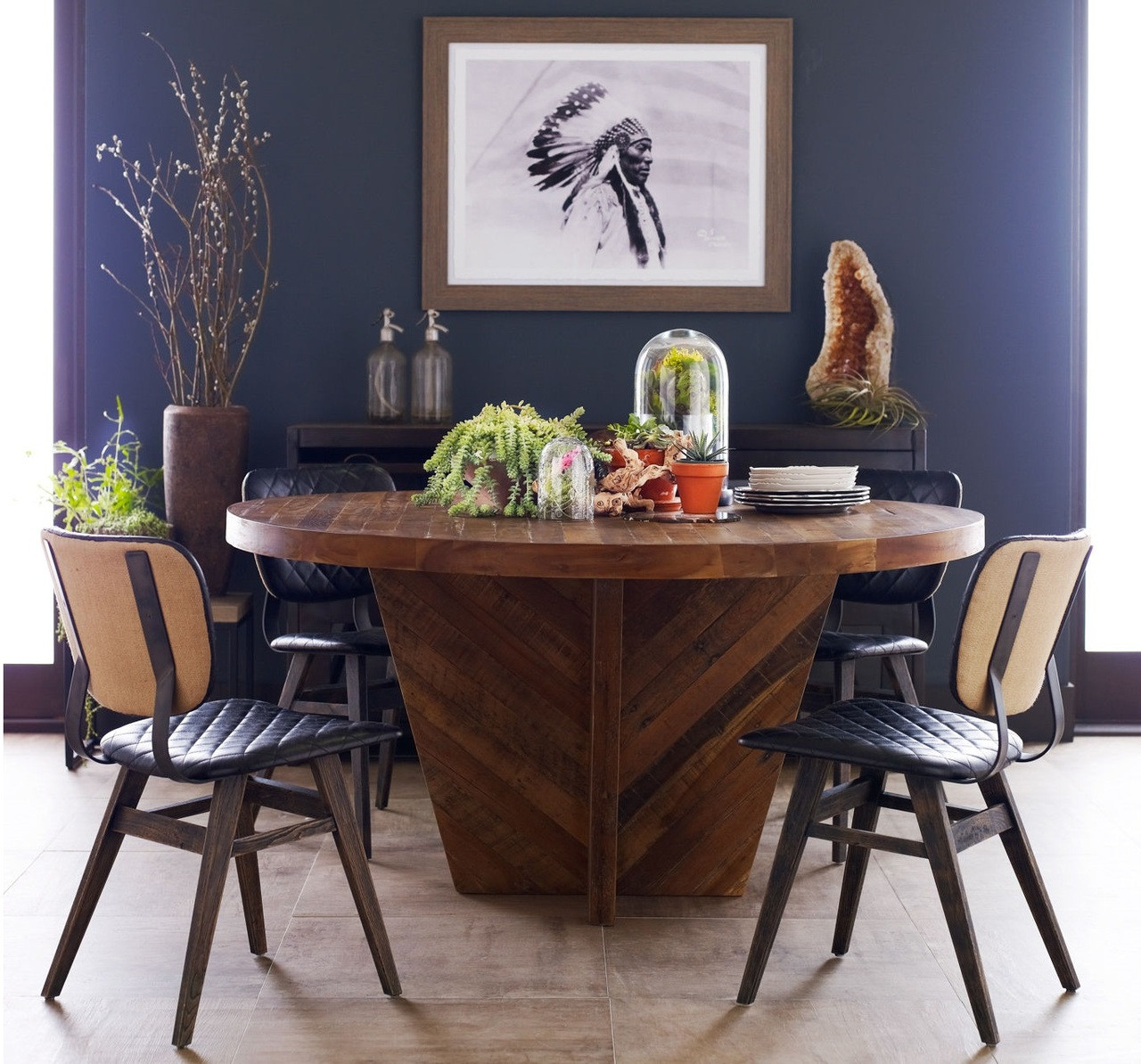 Sloan Quilted Ebony Leather Dining Side Chair Zin Home