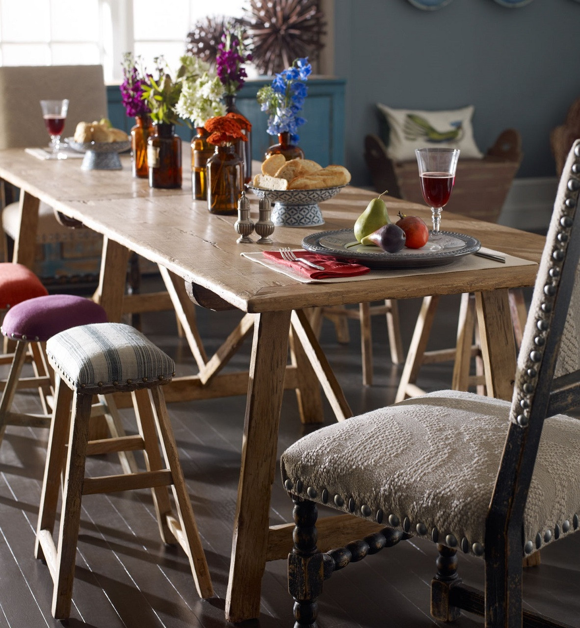 Van Thiel Solid Walnut Rustic Dining Room Table 121" | Zin Home
