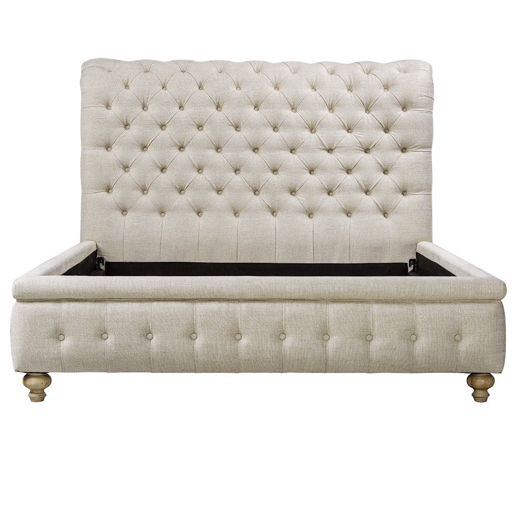 Chesterfield Linen Upholstered Tufted King Platform Bed