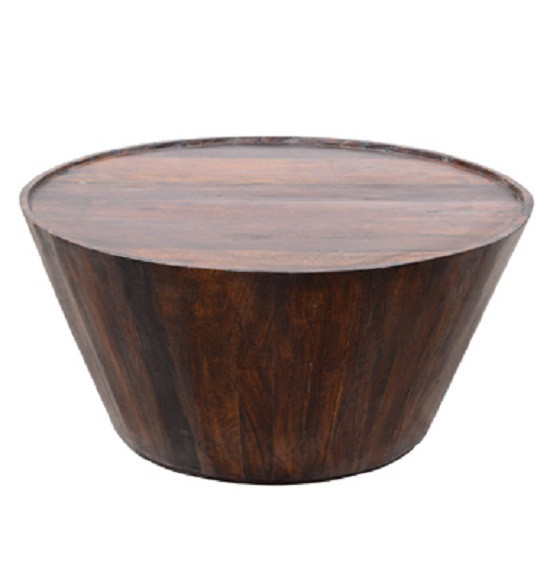 Rustic Solid Wood Round Barrel Coffee Table 32 Barrel Coffee Table - Rustic Solid Wood Round Barrel Coffee Table 32