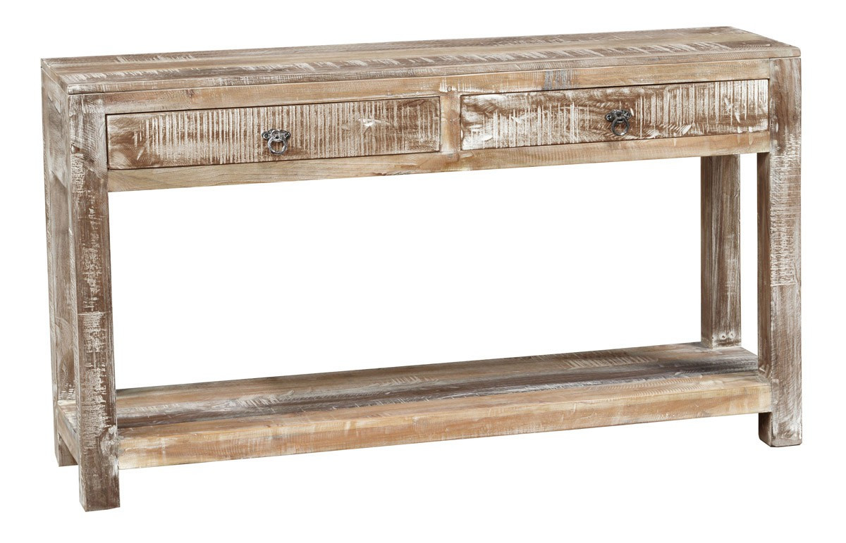Hampton Reclaimed Wood Console Table with 2 Drawers 54" Zin Home