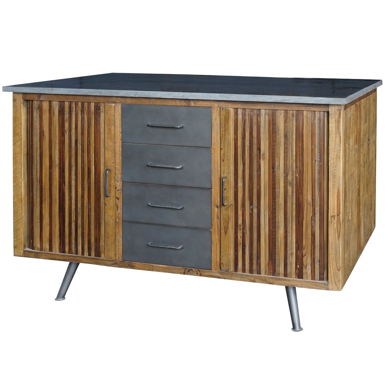 Industrial Rustic Reclaimed Wood Large Kitchen Island ...