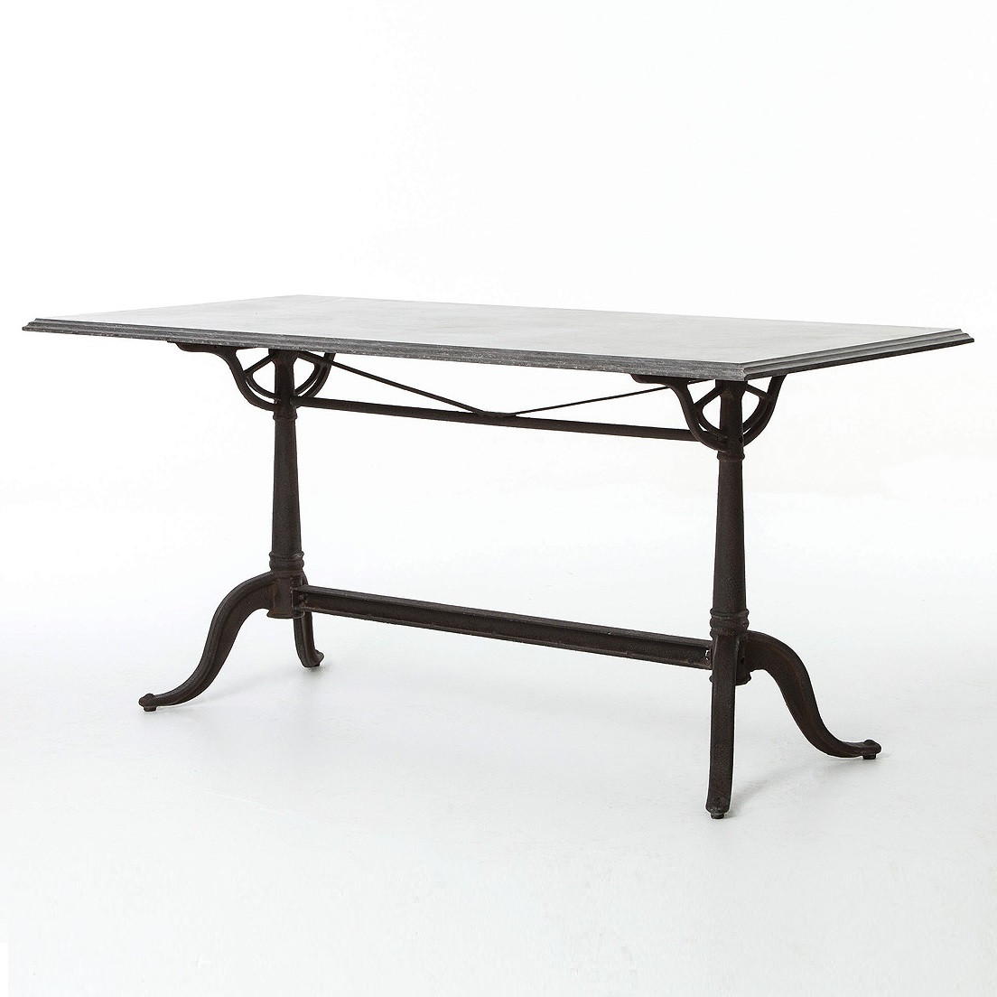 Parisian Industrial Cast Iron + Bluestone Bistro Dining Table ... Parisian Industrial Cast Iron + Bluestone Bistro Dining Table ...