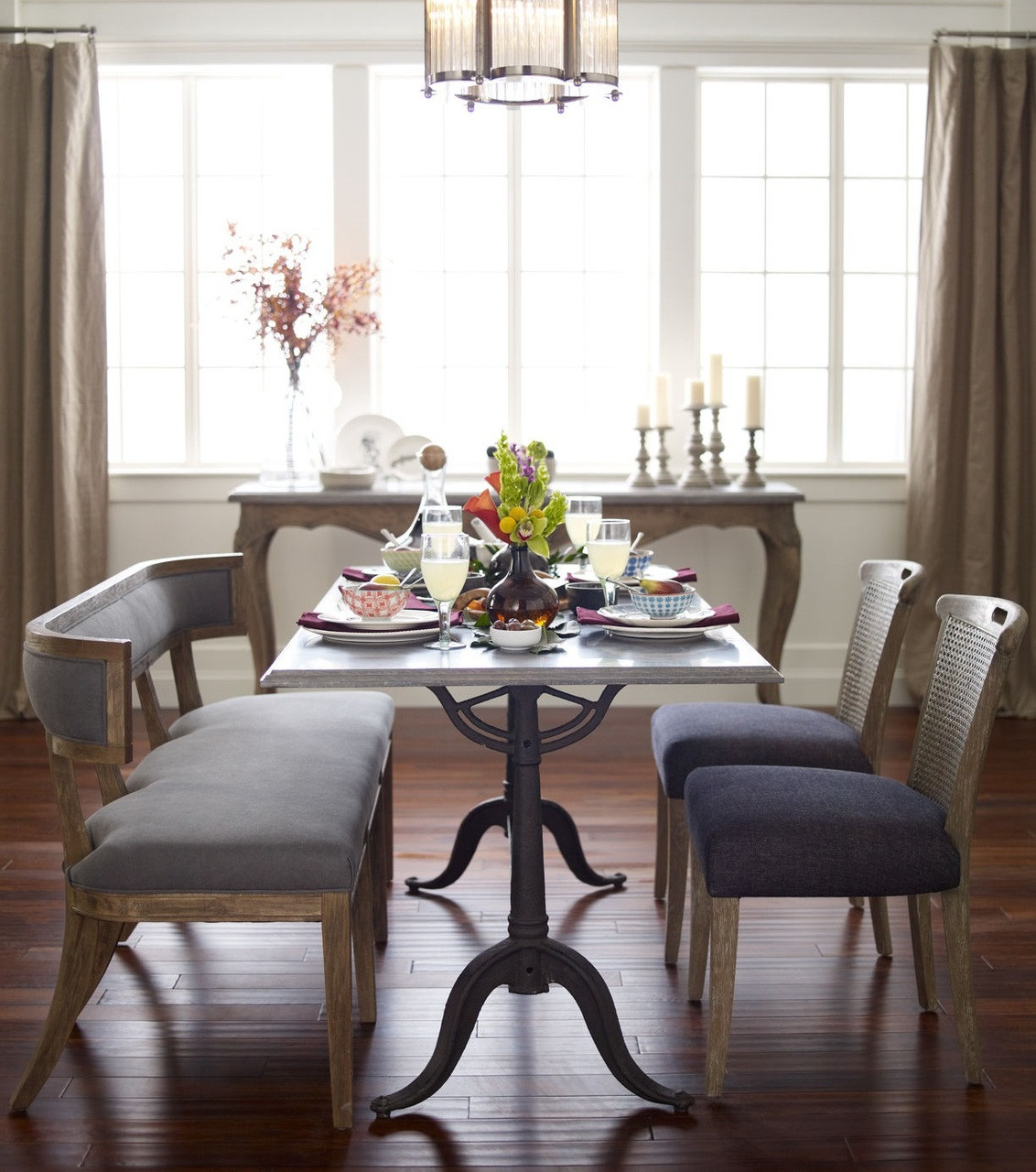Parisian Industrial Cast Iron + Bluestone Bistro Dining Table ... Parisian Industrial Cast Iron + Bluestone Bistro Dining Table ...
