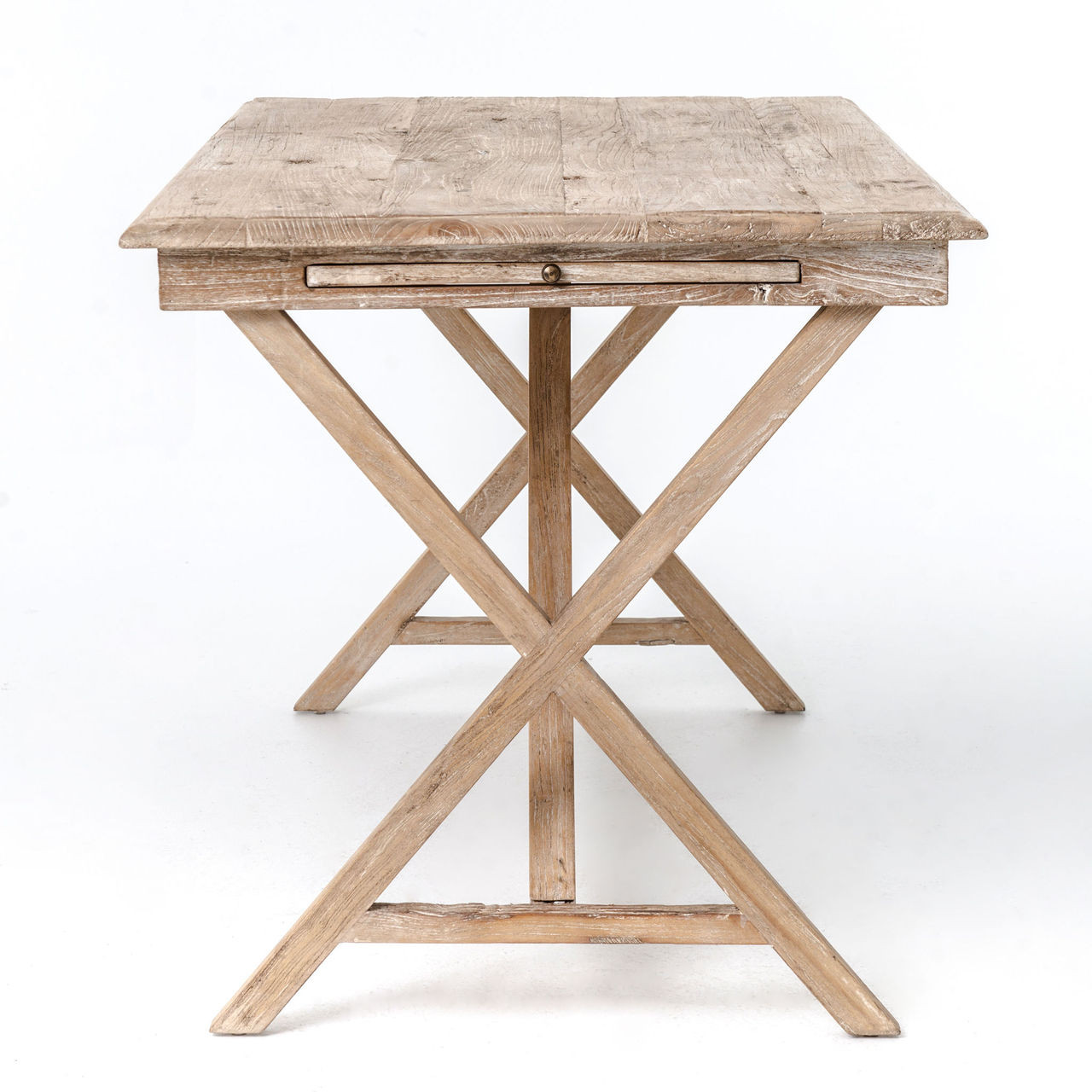 Palma Rustic Whitewash Reclaimed Wood Desk Zin Home