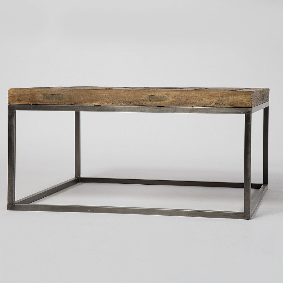 Mosaic Reclaimed Wood And Metal Square Bunching Table Zin Home ... Metal and Wood coffee Table ... - Mosaic Reclaimed Wood And Metal Square Bunching Table Zin Home