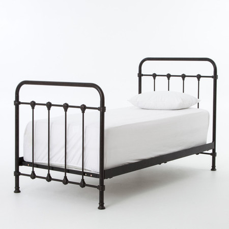 bed twin iron frame platform kingsley metal frames beds wrought furniture sturdy portable minutes sets shipping bedroom zinhome