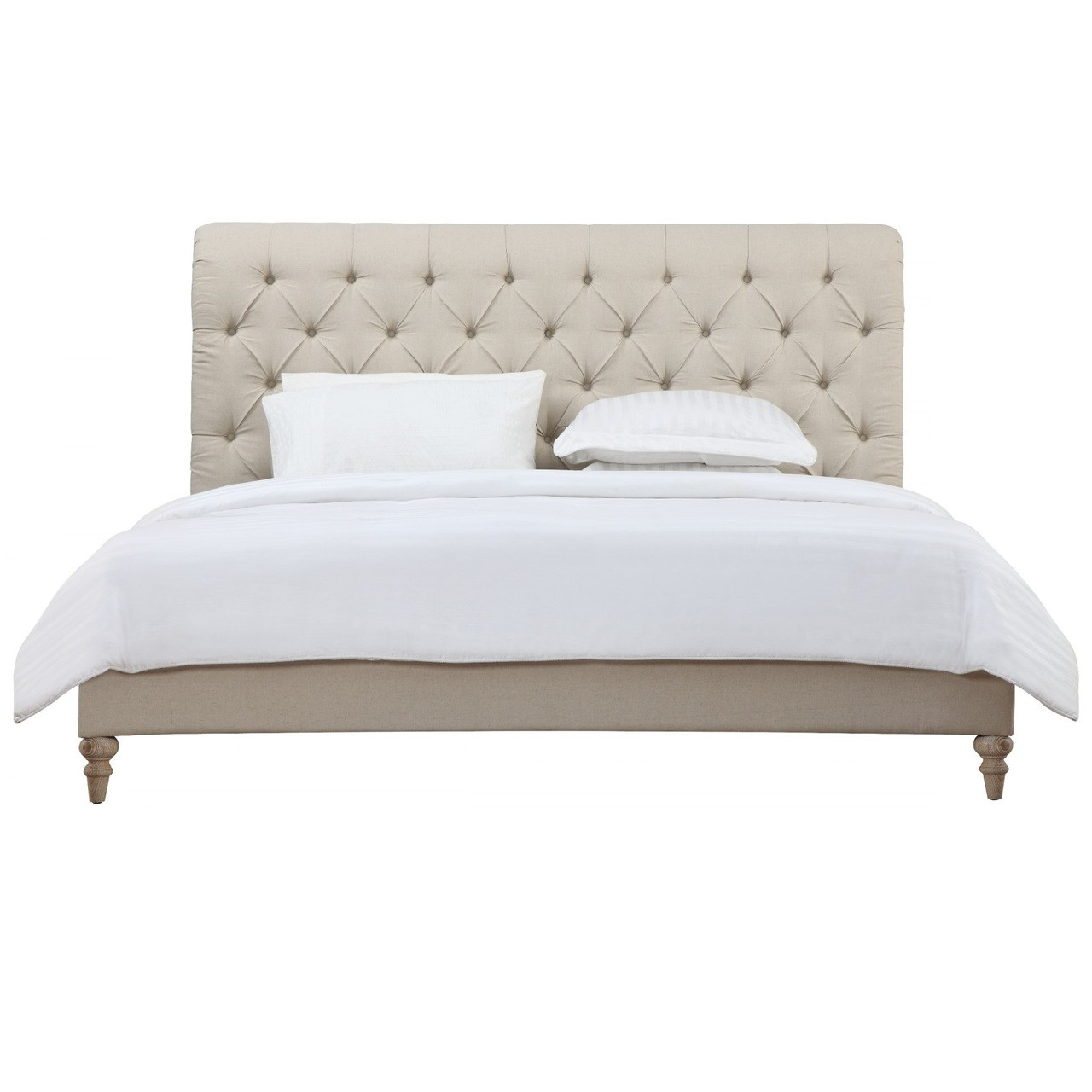 Chesterfield Tufted Linen Upholstered King Platform Bed Zin Home - Chesterfield Tufted Linen Upholstered King Platform Bed chesterfield tufted linen upholstered king platform bed zin home - chesterfield tufted linen upholstered king platform bed