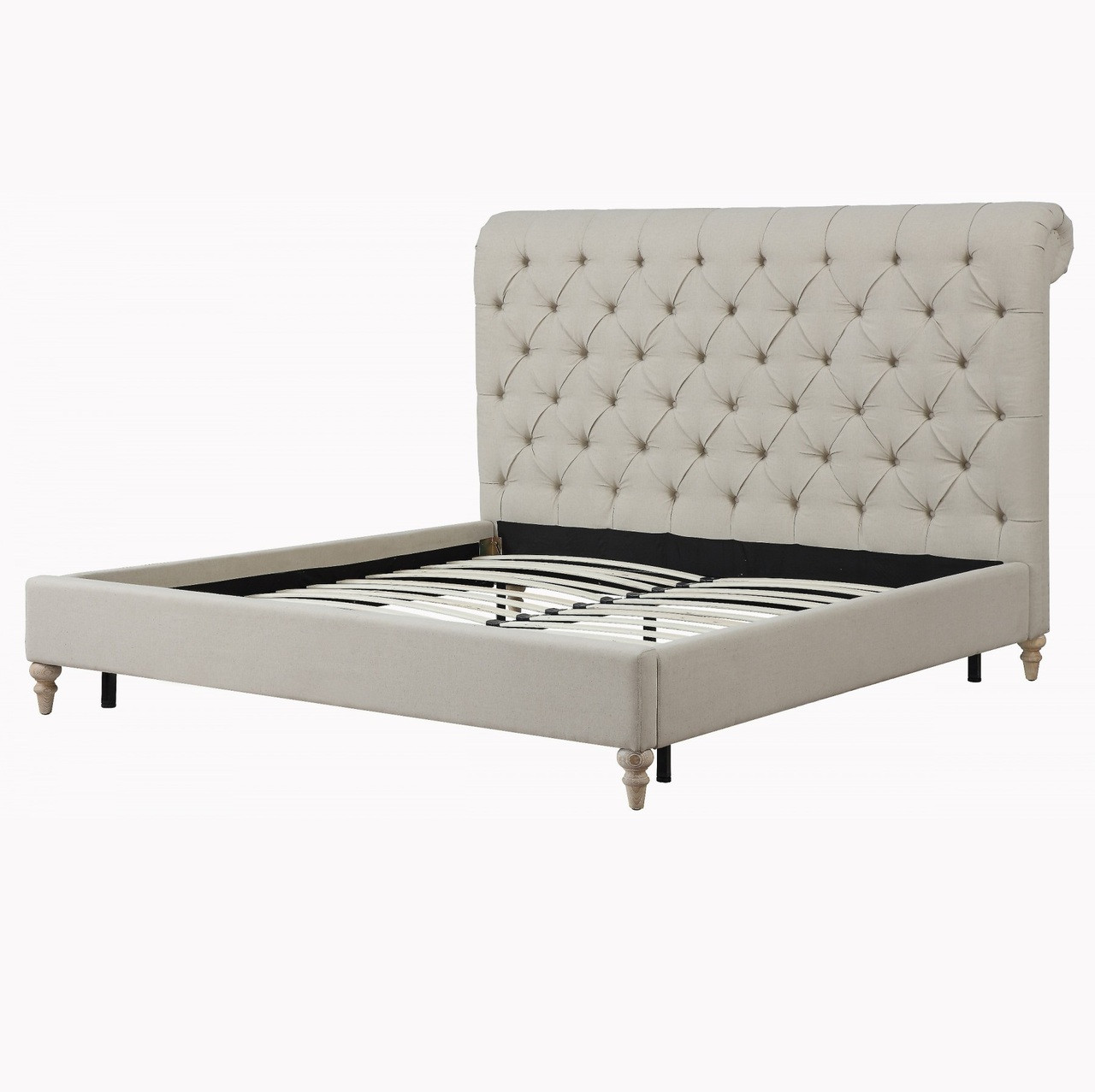 Chesterfield Tufted Linen Upholstered King Platform Bed Zin Home - Chesterfield Tufted Linen Upholstered King Platform Beds chesterfield tufted linen upholstered king platform bed zin home - chesterfield tufted linen upholstered king platform beds