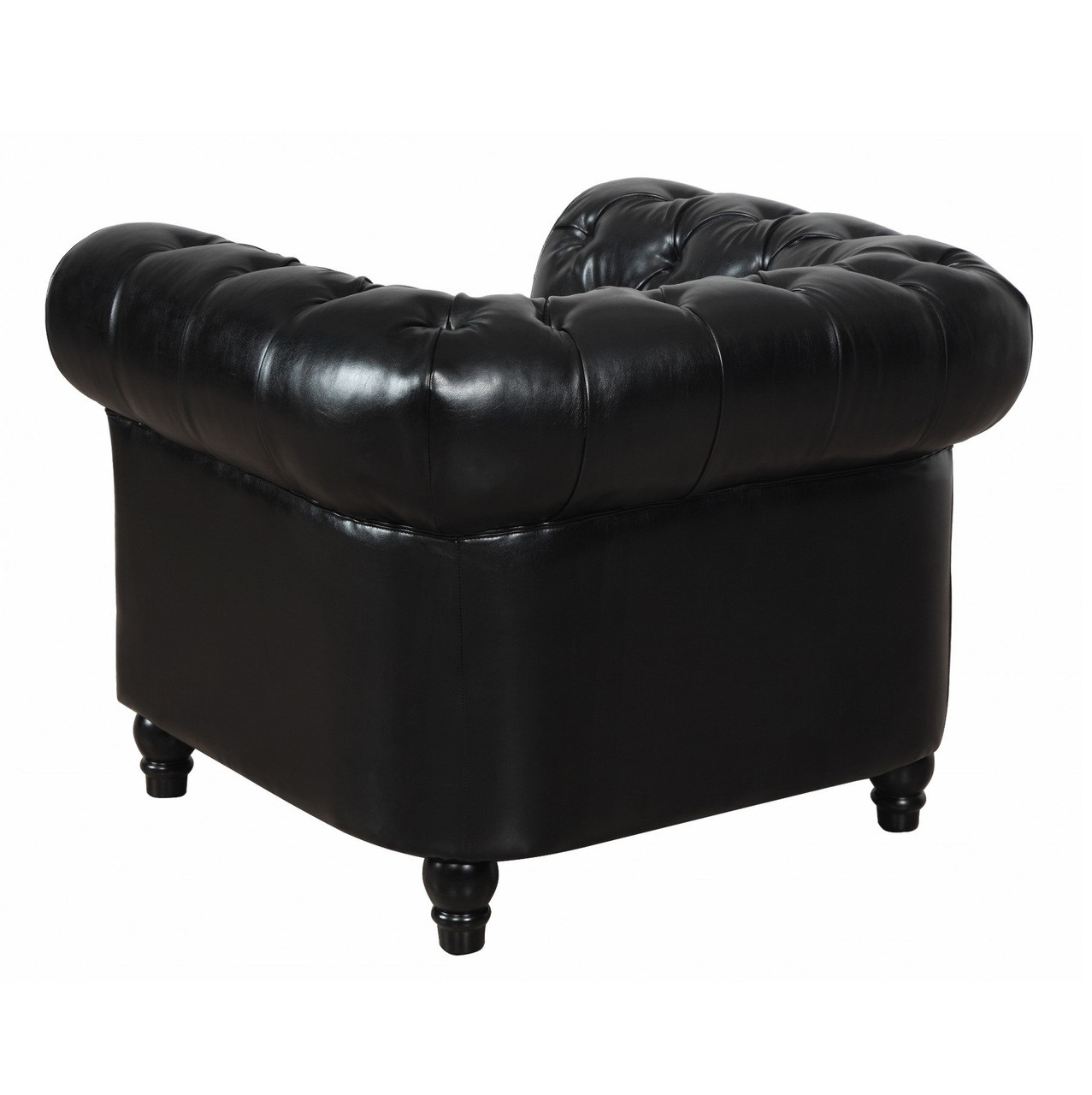 Zahara Black Leather Chesterfield Club Chair | Zin Home