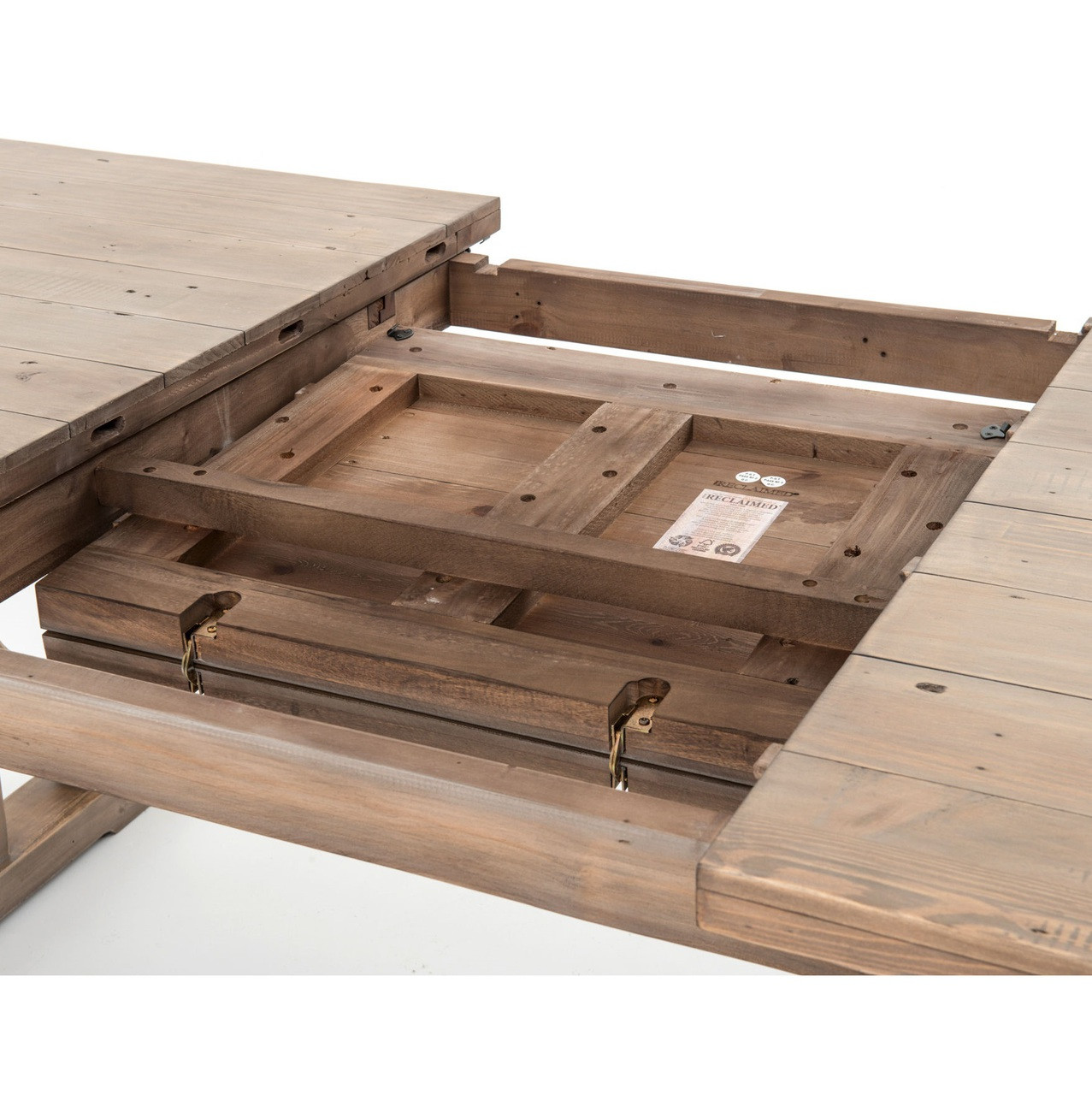 Coastal Natural Wood Trestle Extension Dining Table 96 