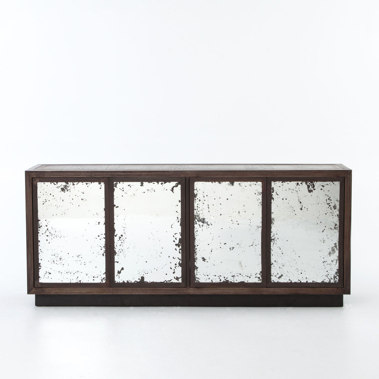 Burnished Black Modern Reclaimed Wood Media Console | Zin Home