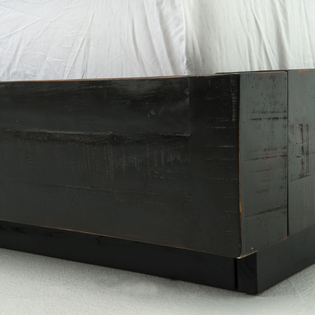 Modern Black Wood Queen Size Platform Bed Frame Zin Home