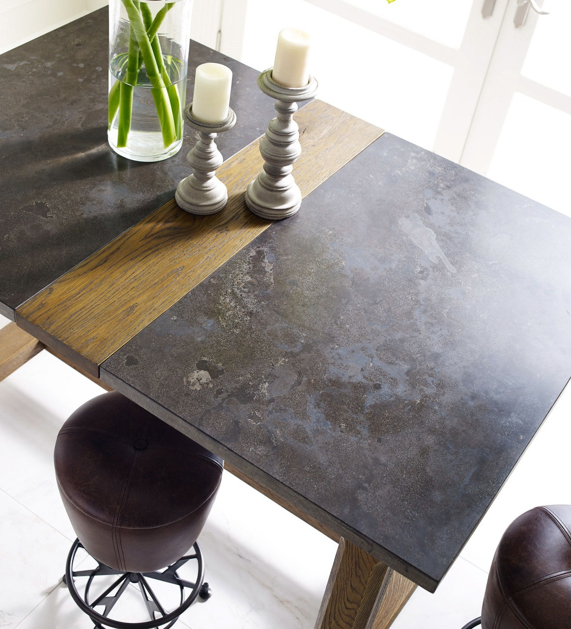 Bluestone + Wood Foundry Farmhouse Counter Pub Table | Zin Home Bluestone + Wood Foundry Farmhouse Counter Pub Table | Zin Home