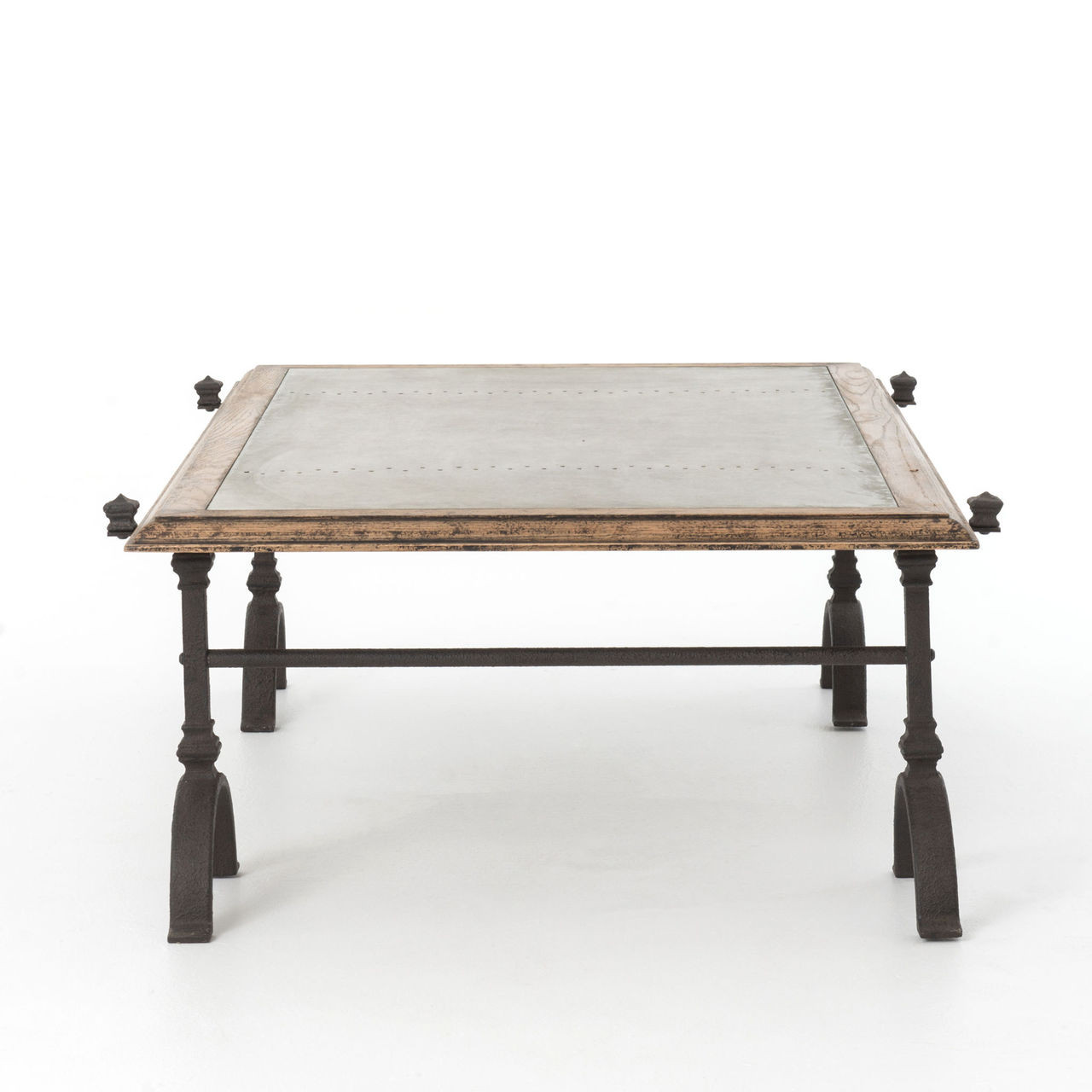 Galvanized Iron + Rustic Oak Foundry Coffee Table 60