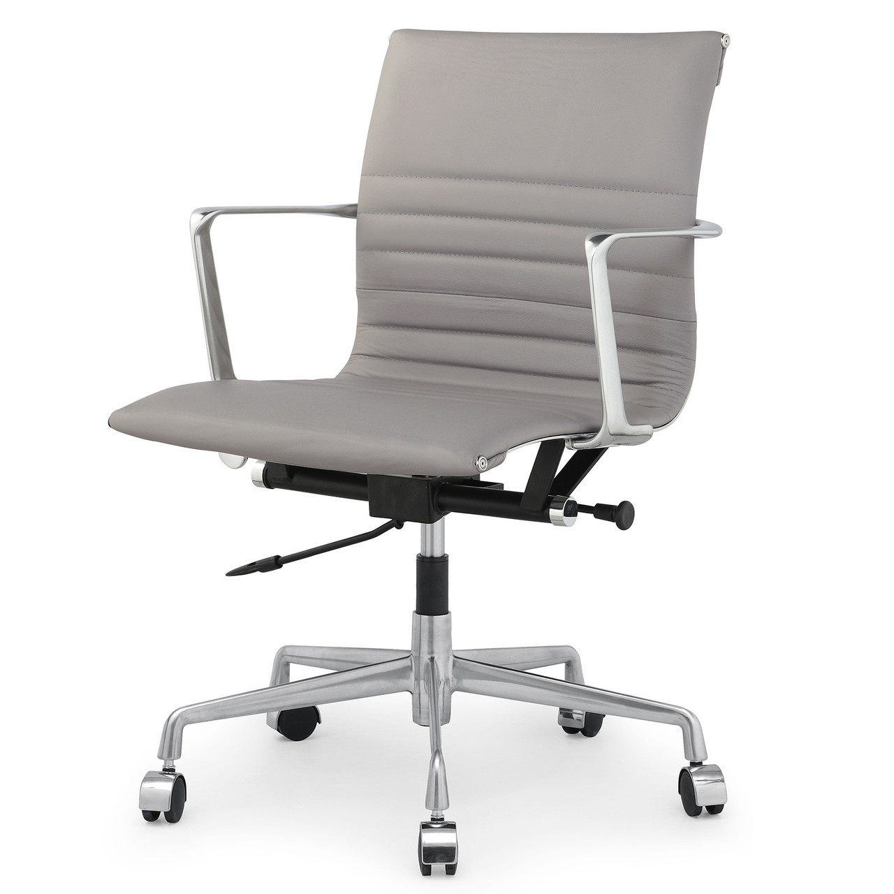 Grey Italian Leather M346 Modern Office Chairs Zin Home