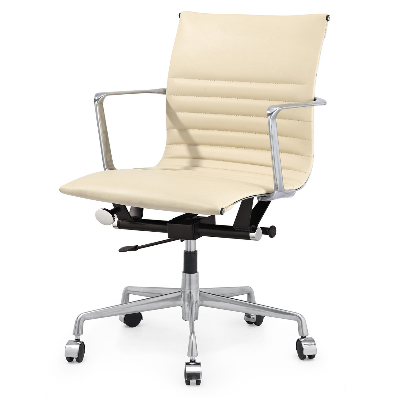 Beige Italian Leather M346 Modern Office Chairs Zin Home