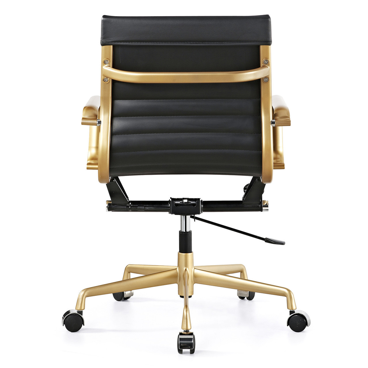 Gold And Black Vegan Leather M348 Modern Office Chairs