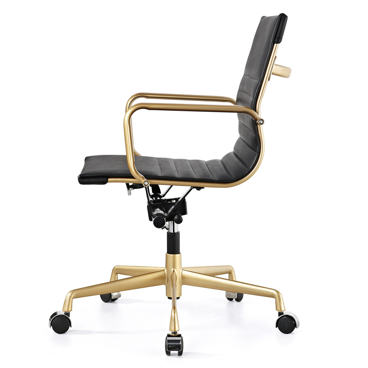 Gold And Black Vegan Leather M348 Modern Office Chairs
