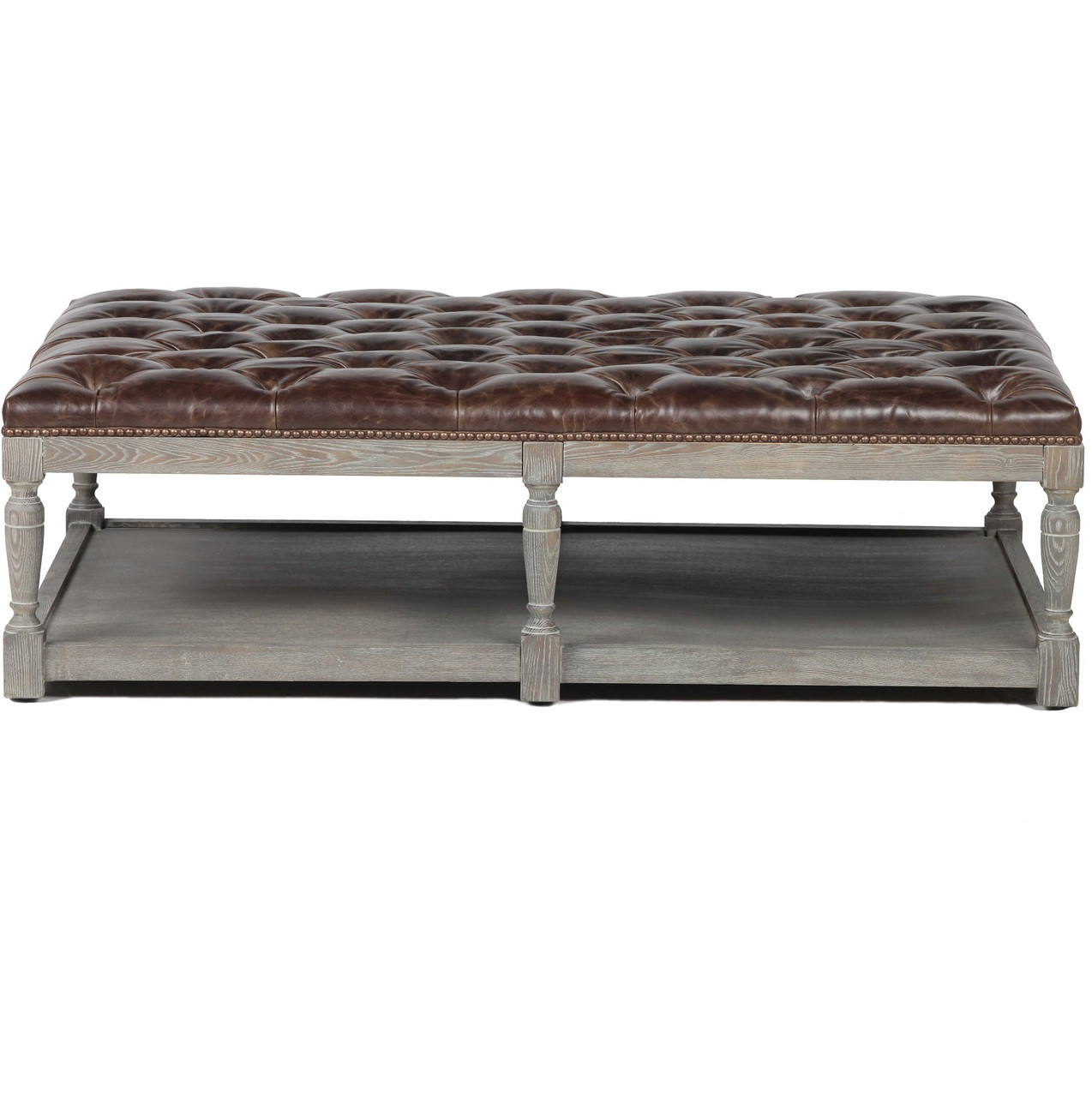 Thomas Chesterfield Tufted Leather Coffee Ottoman Zin Home Thomas Chesterfield Tufted Leather Coffee Ottoman Zin Home