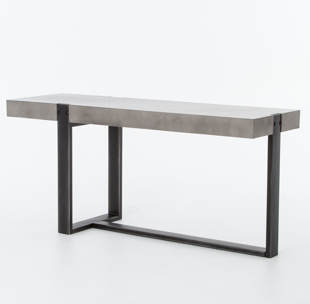 Mercury Concrete + Iron Console Table | Zin Home