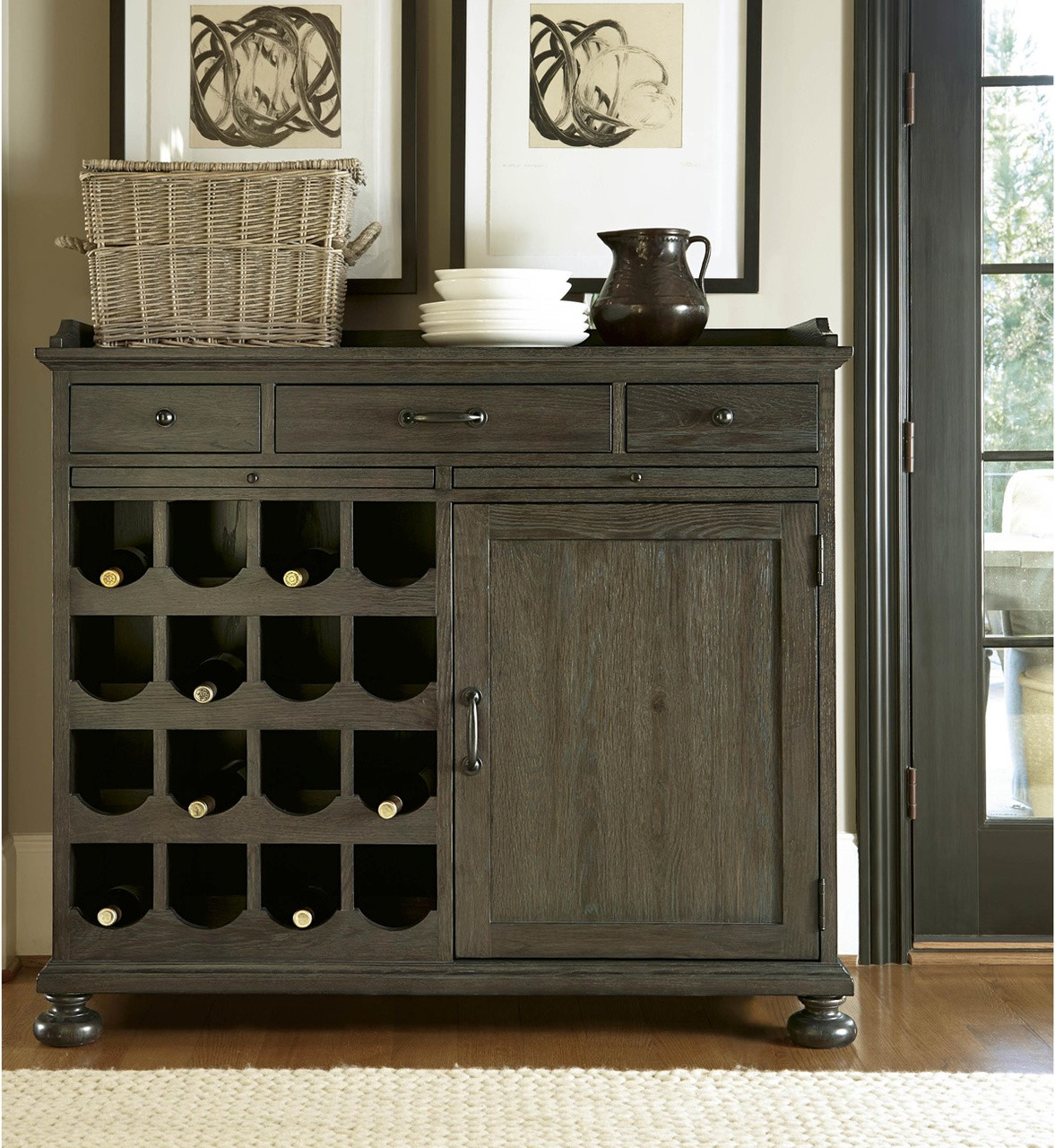 French Oak Small Wine Buffet Cabinet | Zin Home