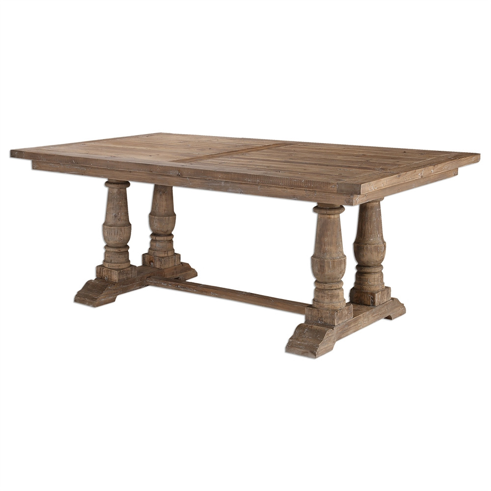 Salvaged Wood Double Trestle Dining Table 76" Zin Home