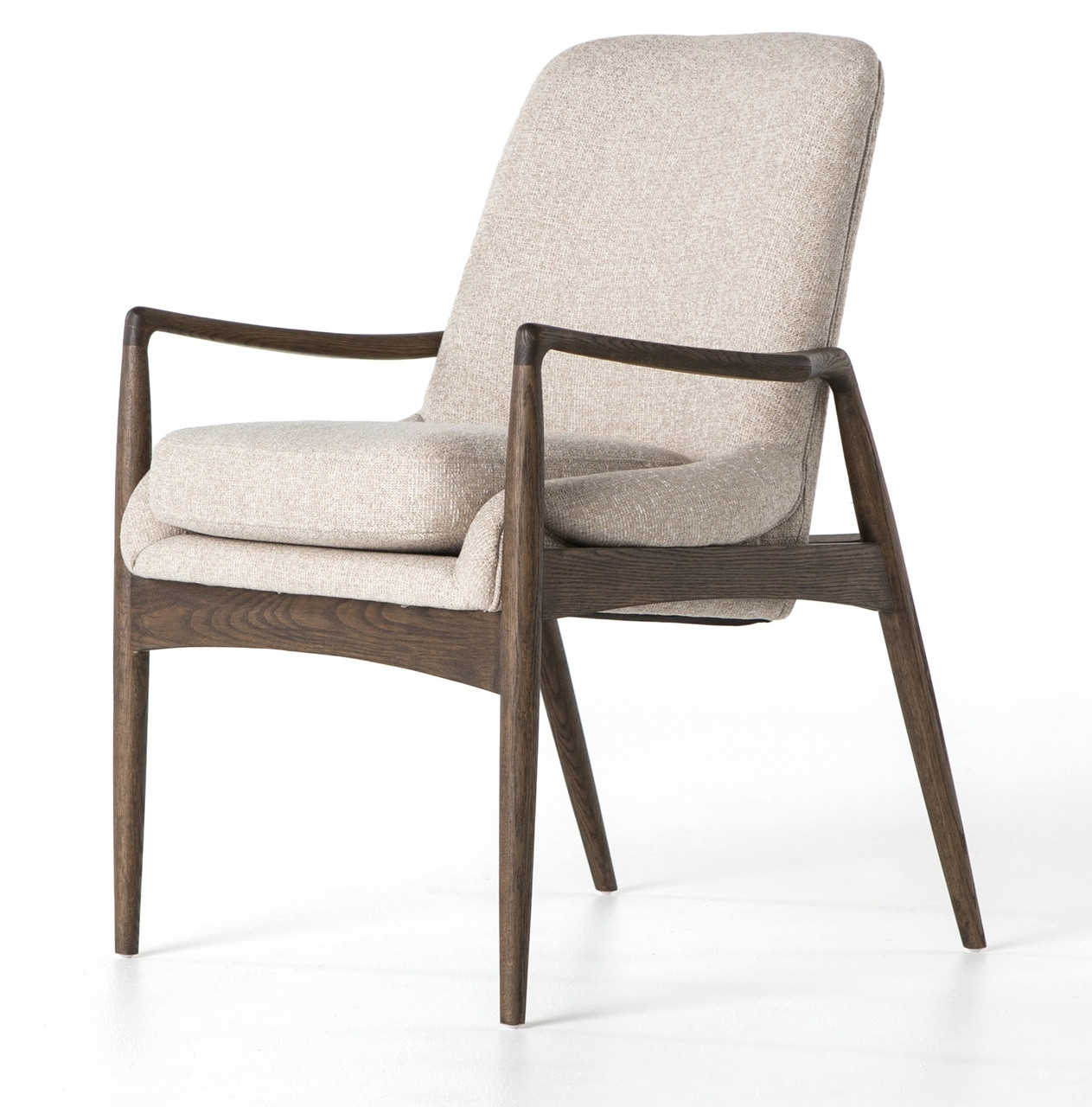 Braden Mid-Century Modern Upholstered Dining Arm Chair ...