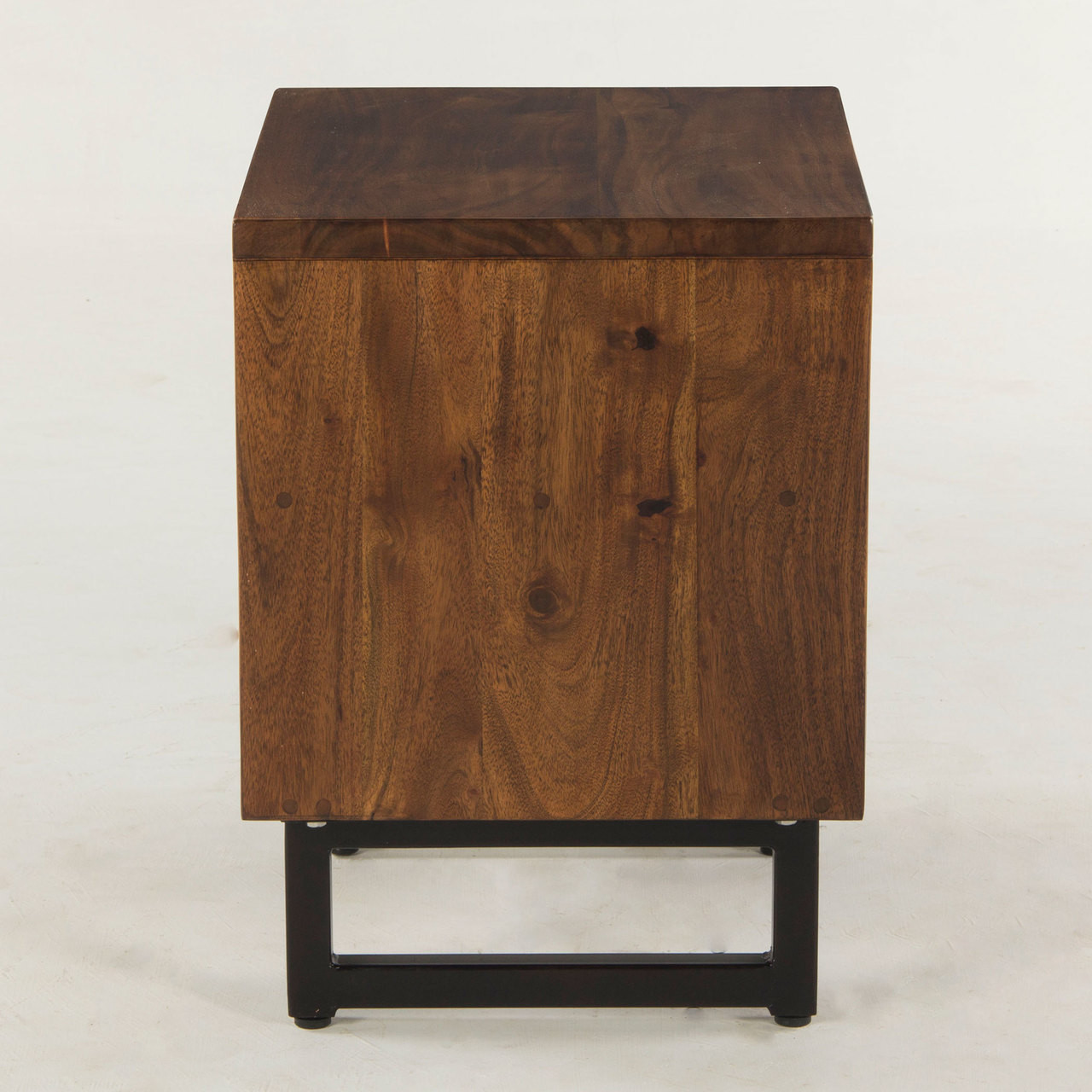 Live Edge Solid Wood & Iron 1 Drawer Nightstand Zin Home
