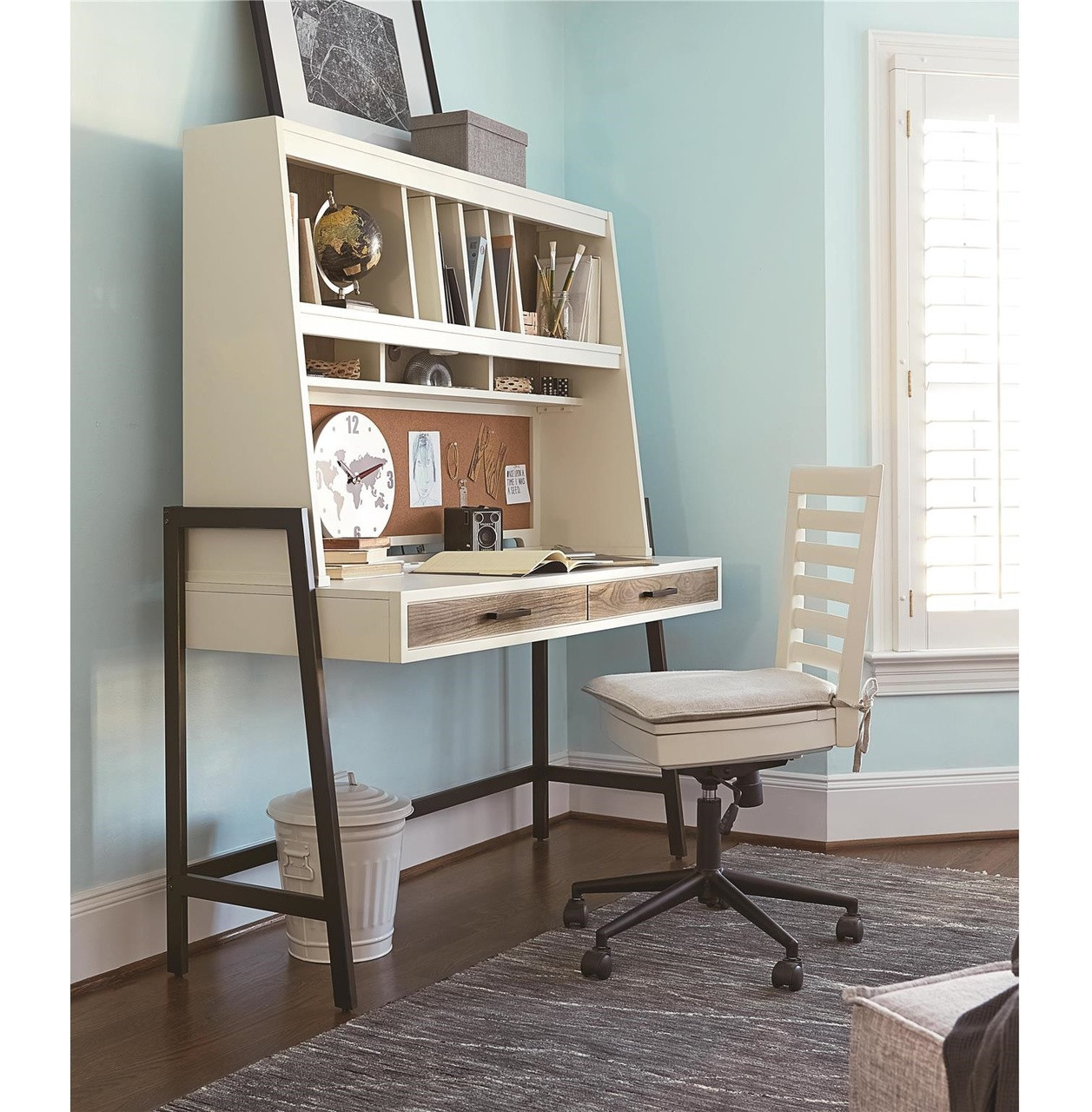 MyRoom Modern Kids Desk Hutch White Zin Home