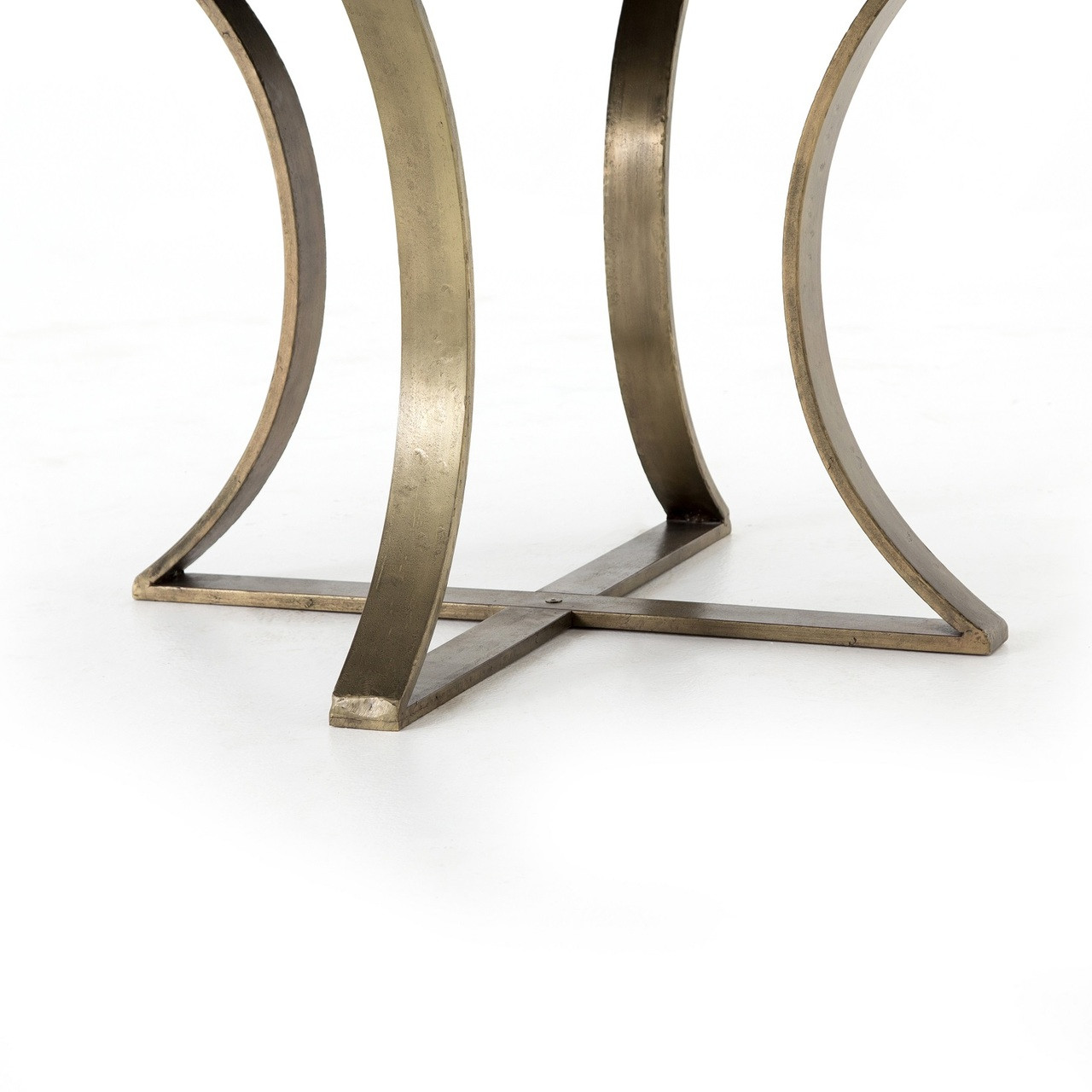 Gage White Marble & Antique Brass Leg Round Dining Table ...