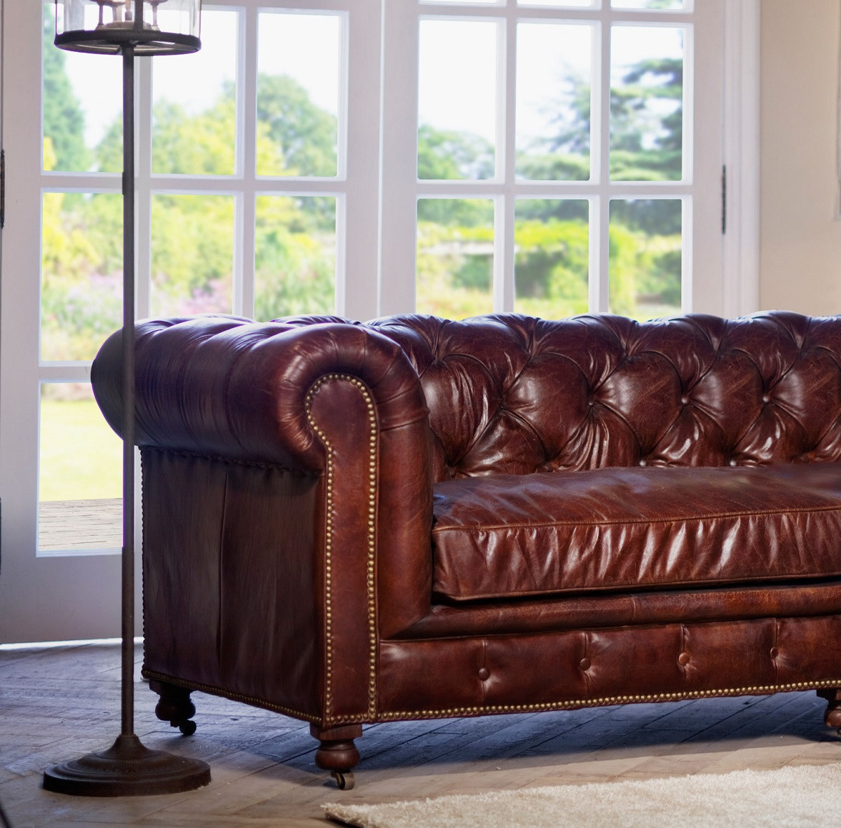Conrad 96 Vintage Cigar Leather Chesterfield Sofa Zin Home