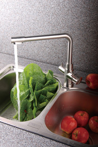 TRINITY - STAINLESS - Sink faucet with integrated purified water tap - leadfree