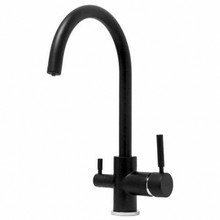 3 way integrated sink-tap with filter tap function: Gooseneck design - Matte Black