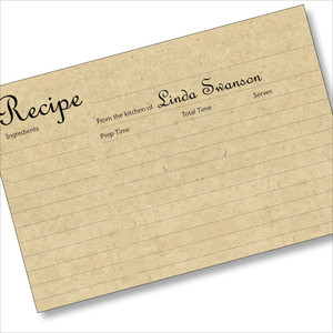 personalized recipe card