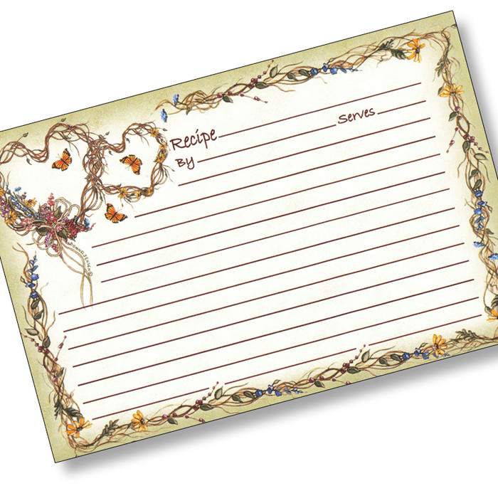 4x6 Hearts Recipe Card 4x6 Hearts Recipe Card