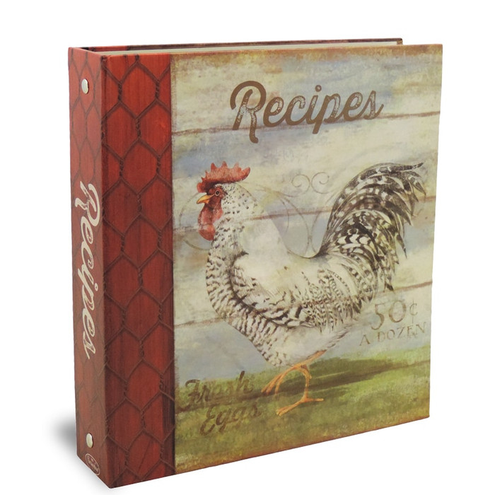 Half Page Recipe Card Binder-Barnyard Rooster Half Page Recipe Card Binder-Barnyard Rooster