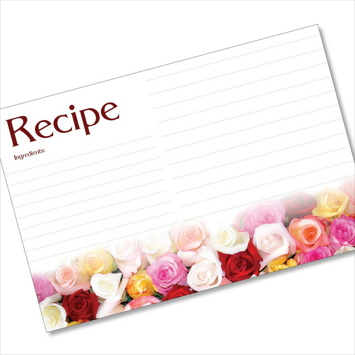 4x6 Recipe Card Rose Rows 40ea 4x6 Recipe Card Rose Rows 40ea