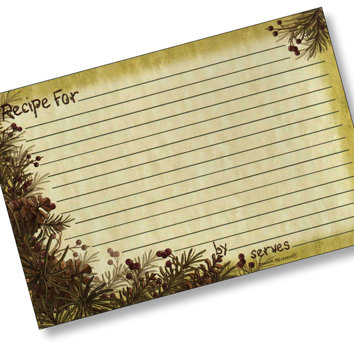 4x6 Pinecones & Berries Recipe Card 4x6 Pinecones & Berries Recipe Card