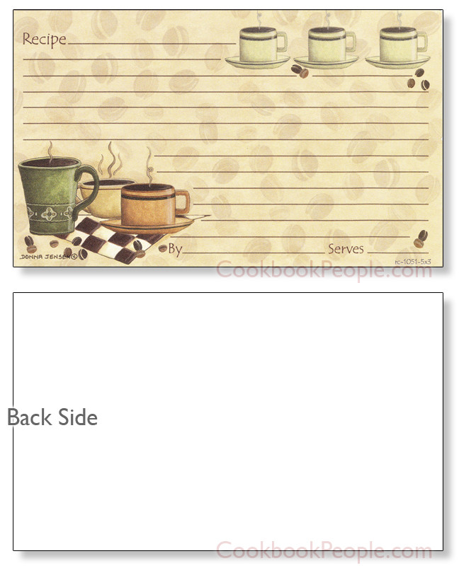 Charming 3 x 5 Recipe Cards;Earth Friendly; Made in USA Coffeebreak 3 ...
