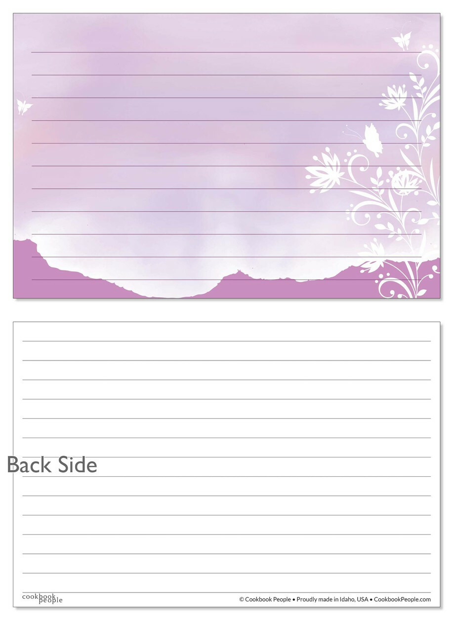 purple recipe cards