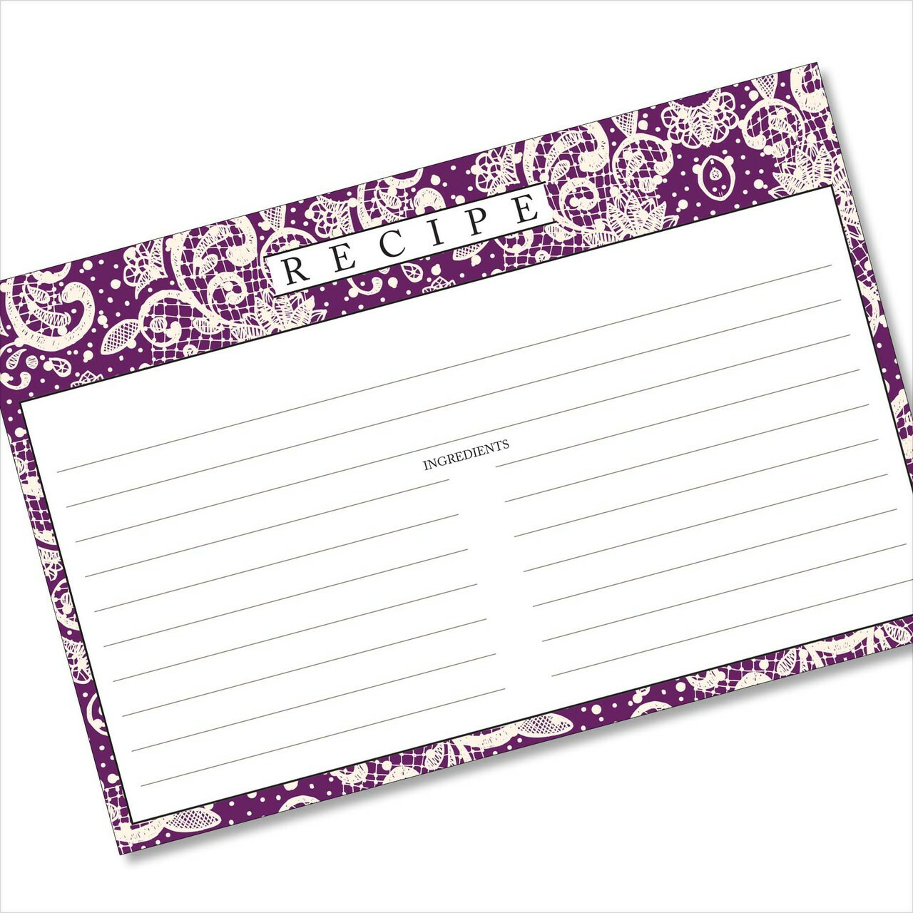 purple recipe cards