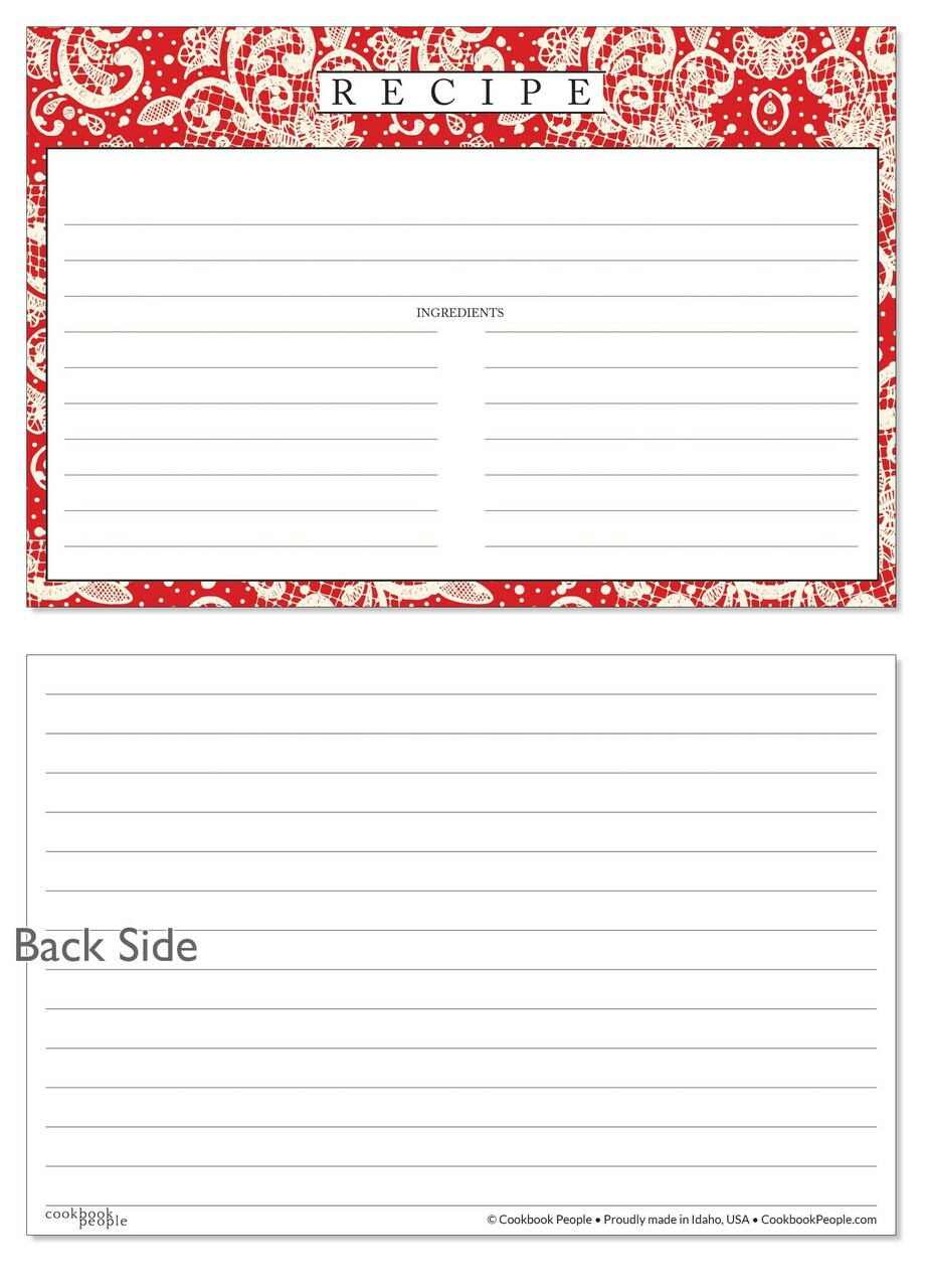 red 4x6 recipe cards lace settings apple red order online online recipe card