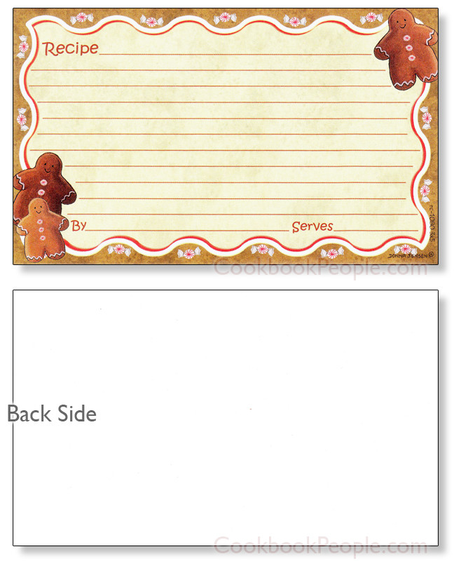 Personal 3 x 5 Recipe Cards Made in USA Gingerbread man