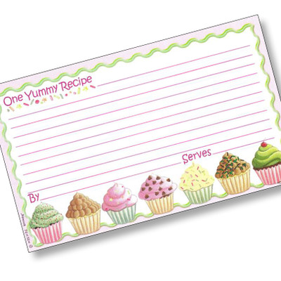 Personal 3 x 5 Recipe Cards;Earth Friendly; Made in USA Cupcakes