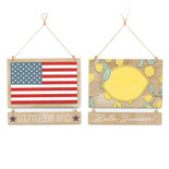 12x10x.5 rvs hanging wood sign (FREEDOM/SUMMER) multi