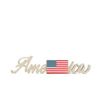 16x4x1 wood cutout (AMERICA) multi