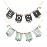 35x8x.5 wood swag w/beads (BOO/FALL) multi