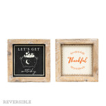 5x5x1.5 rvs wood frame sign (WITCHY/THANKFUL) multi