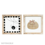 9x9x1.5 rvs wood frame sign (SPIDER/PUMPKIN) multi